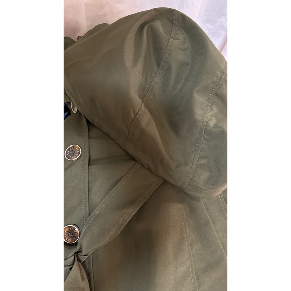 Draper James Size XXL Green Belted Trench Coat Detachable Hood DJRB24727-KO - Picture 10 of 13